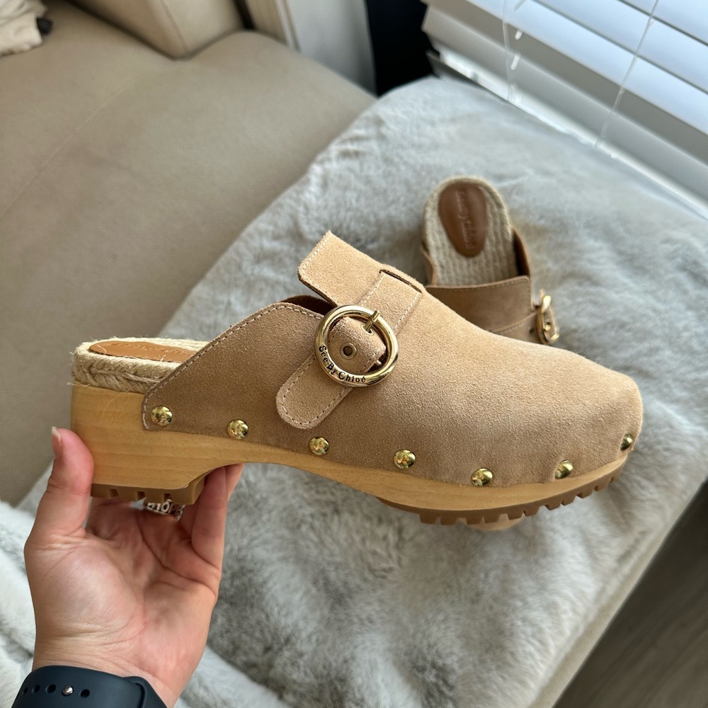 See by Chloé suede studded mules
